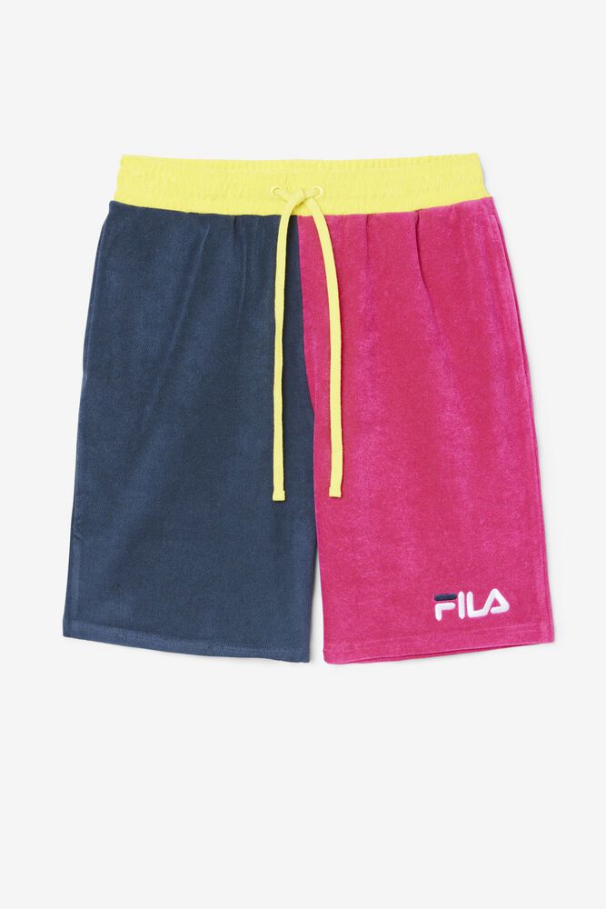 Fila Shorts Mens Blue/Pink Kalili - Ireland 80197-YJTR